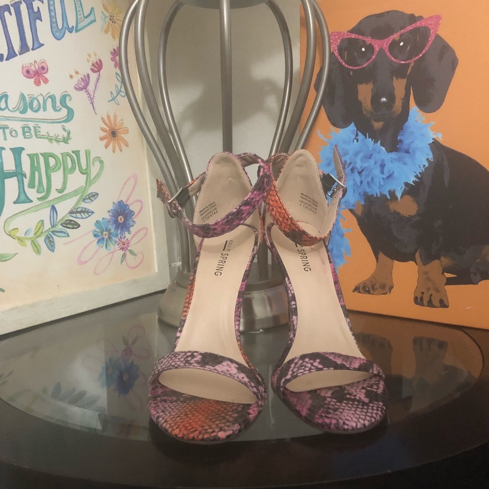 Snake print dress sandal